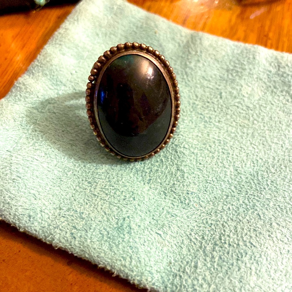 Statement Ring! Eyecatching Nephrite Or Black/Gre… - image 2